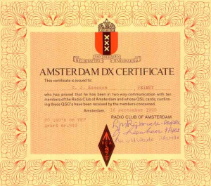 Amsterdamse DX Certificaat